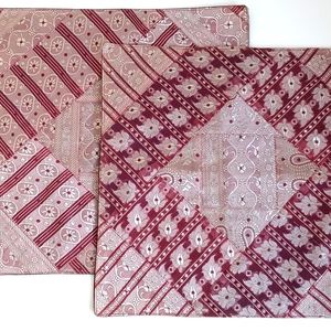 Vintage Gorgeous Silk Iridescent Purple Patchwork Pillow Shams From India x2